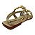 (8222-9100) Sandália Rasteira Detalhes Metálicos Off White - Imagem 3