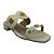 (1685St5) Tamanco Salto Baixo Com Aplicações Douradas E Tiras Vazadas Off White - Imagem 2