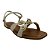 (1686Rq8) Sandália Rasteira Com Aplicações Douradas E Tiras Vazadas Off White - Imagem 2