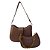 (Lk3010) Kit Bolsa Feminina 2 Peças Alça Transversal Ajustável Moderna Elegante Cafe - Imagem 1