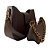 (Lk3010) Kit Bolsa Feminina 2 Peças Alça Transversal Ajustável Moderna Elegante Cafe - Imagem 2