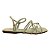 (1682Rq5) Rasteira Tiras Finas Detalhes Metalizados Off White - Imagem 1