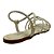 (1682Rq5) Rasteira Tiras Finas Detalhes Metalizados Off White - Imagem 3