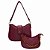 (Lk3010) Kit Bolsa Feminina 2 Peças Alça Transversal Ajustável Moderna Elegante Bordo - Imagem 1