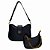 (Lk3010) Kit Bolsa Feminina 2 Peças Alça Transversal Ajustável Moderna Elegante Preto - Imagem 1