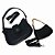 (Lk3010) Kit Bolsa Feminina 2 Peças Alça Transversal Ajustável Moderna Elegante Preto - Imagem 6