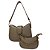 (Lk3010) Kit Bolsa Feminina 2 Peças Alça Transversal Ajustável Moderna Elegante Caqui - Imagem 1