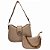 (Lk3010) Kit Bolsa Feminina 2 Peças Alça Transversal Ajustável Moderna Elegante Bege - Imagem 1