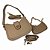 (Lk3010) Kit Bolsa Feminina 2 Peças Alça Transversal Ajustável Moderna Elegante Bege - Imagem 6
