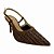 (6931A-20997) Slingback Salto Alto Fino Bico Fino Trama Texturizada Nogueira - Imagem 2