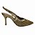 (6931A-20469) Slingback Salto Alto Fino Bico Fino Trama Metalizada Ouro - Imagem 1