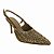 (6931A-20469) Slingback Salto Alto Fino Bico Fino Trama Metalizada Ouro - Imagem 2