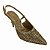 (6931A-20469) Slingback Salto Alto Fino Bico Fino Trama Metalizada Ouro - Imagem 4