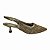 (7035A-20627) Slingback Salto Baixo Taça Bico Fino Trama Texturizada Ouro - Imagem 1