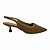 (7035A-20627) Slingback Salto Baixo Taça Bico Fino Trama Texturizada Latte - Imagem 1