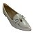 (8117-16524) Sapatilha Bico Fino Matelassê Laço  Off White - Imagem 4
