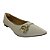 (8407-16505) Sapatilha Detalhe Metálico Dourado Bico Fino Off White - Imagem 2