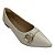 (8407-16505) Sapatilha Bico Fino Com Argola Dourada E Design Elegante  Off White - Imagem 4