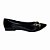 (8407-16505) Sapatilha Bico Fino Com Argola Dourada E Design Elegante  Preto - Imagem 1