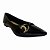 (8407-16505) Sapatilha Bico Fino Com Argola Dourada E Design Elegante  Preto - Imagem 2
