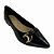 (8407-16505) Sapatilha Bico Fino Com Argola Dourada E Design Elegante  Preto - Imagem 4