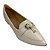 (8117-16527) Sapatilha Bico Fino Entrelaço Detalhe Metálico Off White - Imagem 4