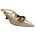 (5081-10485) Scarpin Slingback Fivela Metalizada Off White - Imagem 2