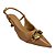 (5081-10485) Scarpin Slingback Fivela Metalizada Capuccino - Imagem 4