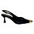 (5437-12619) Scarpin Slingback Bico Metalizado Preto - Imagem 1