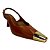 (5437-12619) Scarpin Slingback Bico Metalizado Caramelo - Imagem 2