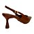 (5437-12619) Scarpin Slingback Bico Metalizado Caramelo - Imagem 3