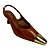 (5437-12619) Scarpin Slingback Bico Metalizado Caramelo - Imagem 4
