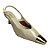 (5437-12619) Scarpin Slingback Bico Metalizado Off White - Imagem 4