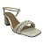 (74062) Sandália Salto Bloco Com Tiras Trançadas Off White - Imagem 3