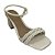 (74062) Sandália Salto Bloco Com Tiras Trançadas Off White - Imagem 5