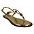 (An108) Sandália Rasteira Detalhes Metálicos Champagne - Imagem 2