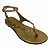 (76.041) Sandália Rasteira Com Tiras E Aplicações Metálicas Ouro Light - Imagem 4
