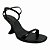(4590T-12251) Sandália Salto Alto Com Tiras Finas E Design Moderno Preto - Imagem 2