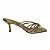(7065-21254) Tamanco Salto Alto Fino Com Tiras Nó Frontal Iron Ouro - Imagem 1