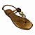 (An492) Sandália Rasteira Pedrarias Orgânicas Tricolores Bronze - Imagem 4