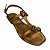 (An392) Sandália Rasteira Bico Quadrado Pedrarias Orgânicas Bronze - Imagem 4