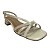 (6882-21255) Sandália Salto Bloco Baixo Tiras Finas E Nó Off White - Imagem 2