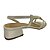 (6882-21255) Sandália Salto Bloco Baixo Tiras Finas E Nó Off White - Imagem 3