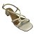 (6882-21372) Sandália Salto Bloco Baixo Tiras Cruzadas Off White - Imagem 4