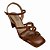 (8461-92812) Sandália Salto Bloco Com Tiras Cruzadas E Detalhe Ornamental Caramelo - Imagem 4
