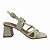 (8511-93123) Sandália Salto Bloco Com Tiras Cruzadas Off White - Imagem 1