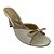 (7152A-21152)Tamanco Salto Fino Com Laço Off White - Imagem 4