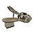(8457-93897) Sandália Salto Bloco Baixo Com Tiras Entrelaçadas Off White - Imagem 3