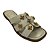 (951795) Rasteira Slide Com Tiras Cruzadas E Aplicações Florais Off White - Imagem 4