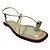(952136) Rasteira Tiras Finas Adorno Metálico Off White - Imagem 2